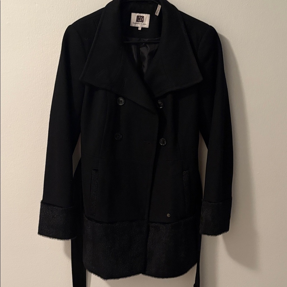 Women's Black Double-Breasted Coat